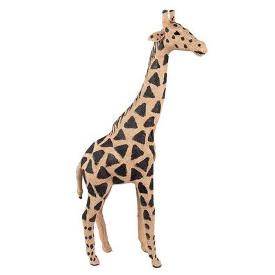 Clayre & Eef Figur Giraffe 67 cm Braun Schwarz Papier Eisen Textil (Gr. 35x14x67 cm)