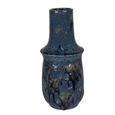 Clayre & Eef Vase Ø 13x30 cm Blau Keramik (Gr. Ø 13x30 cm)