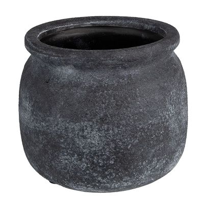 Clayre & Eef Blumentopf Ø 15x13 cm Grau Keramik Rund (Gr. Ø 15x13 cm)
