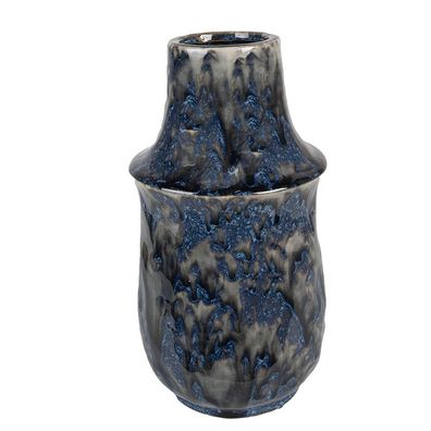 Clayre & Eef Vase Ø 13x25 cm Blau Keramik (Gr. Ø 13x25 cm)