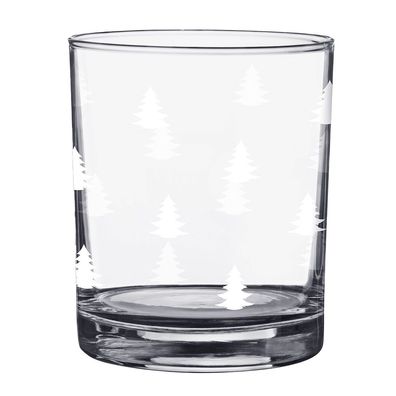 Clayre & Eef Wasserglas 230 ml Glas Weihnachtsbäume (Gr. Ø 7x9 cm / 230 ml)