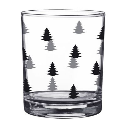 Clayre & Eef Wasserglas 230 ml Glas Weihnachtsbäume (Gr. Ø 7x9 cm / 230 ml)