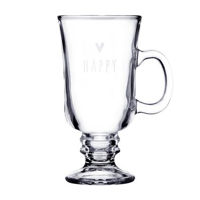 Clayre & Eef Teeglas 200 ml Glas Herz (Gr. 10x8x15 cm / 200 ml)