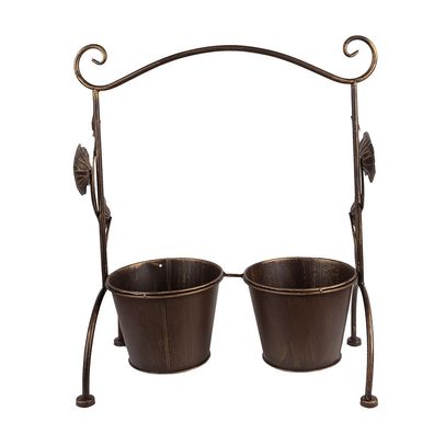 Clayre & Eef Blumentopf 40x20x47 cm Braun Eisen (Gr. 40x20x47 cm)