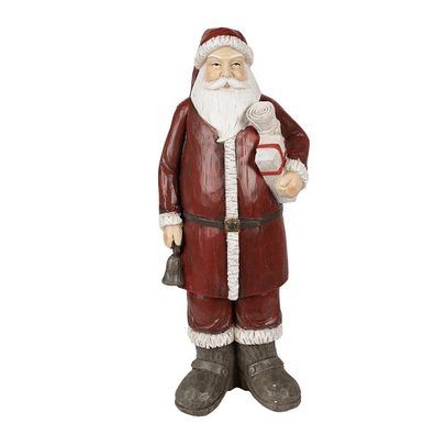 Clayre & Eef Figur Weihnachtsmann 18x14x46 cm Rot Polyresin (Gr. 18x14x46 cm)