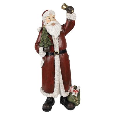 Clayre & Eef Figur Weihnachtsmann 22x15x51 cm Rot Polyresin (Gr. 22x15x51 cm)