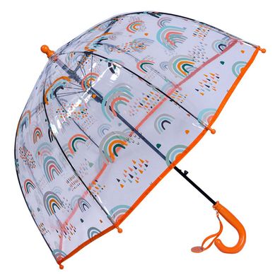 Juleeze Kinderregenschirm Ø 65x65 cm Transparant Kunststoff Regenbogen