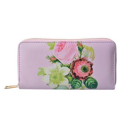 Juleeze Brieftasche 10x19 cm Rosa Kunststoff Rechteck Blumen