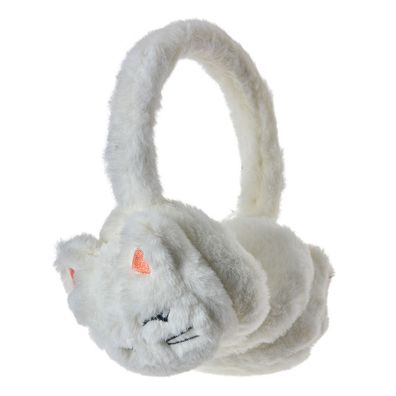 Juleeze Ohrenwärmer für Kinder one size Weiß Plüsch Katze