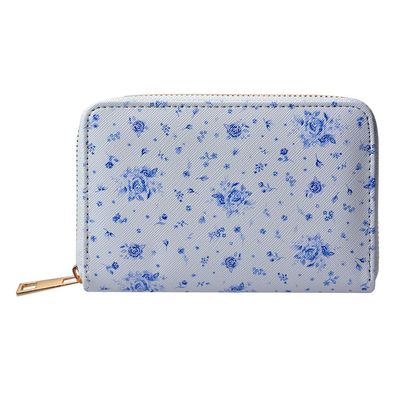 Juleeze Brieftasche 10x15 cm Weiß Blau Kunststoff Rechteck Rosen