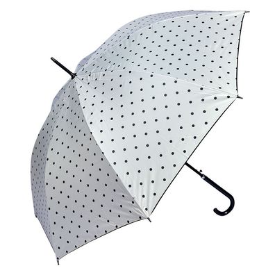 Juleeze Erwachsenen-Regenschirm Ø 98 cm Weiß Schwarz Polyester Punkte
