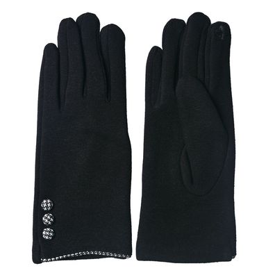 Juleeze Winterhandschuhe 8x24 cm Schwarz Baumwolle Polyester