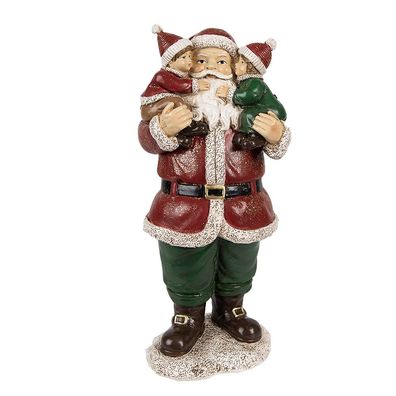 Clayre & Eef Figur Weihnachtsmann 10x8x21 cm Rot Polyresin (Gr. 10x8x21 cm)