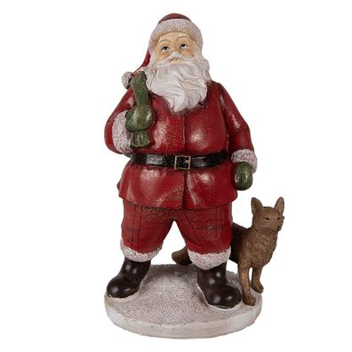 Clayre & Eef Figur Weihnachtsmann 16x14x26 cm Rot Polyresin (Gr. 16x14x26 cm)