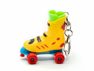 Rollschuh Schlüsselanhänger Inlineskates Rollerskates Sport Skate gelb rot