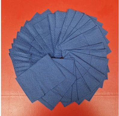 60x Packet Je 90 Stück Servietten Napkin Tissue 1-PLY 33x16cm 1/8 Falz Oriental Blau
