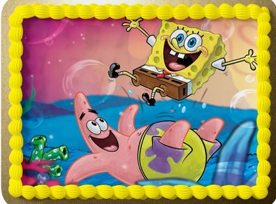 Essbar Spongebob Tortenaufleger Torte Tortenbild Geburtstag Zuckerbild 2