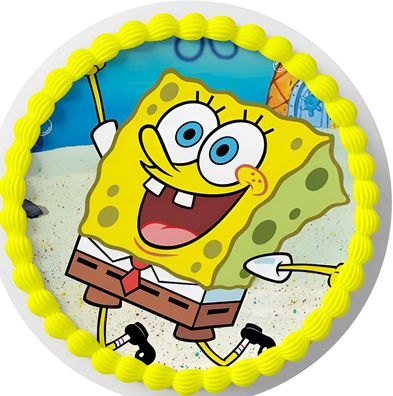 Essbar Spongebob Kuchen Party Tortenaufleger Torte Geburstag Zuckerbild 01