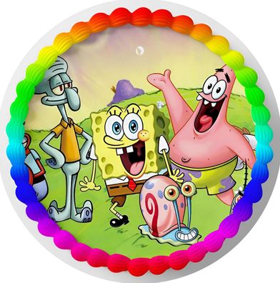 Essbar Spongebob Kuchen Party Tortenaufleger Torte Geburstag Zuckerbild 02