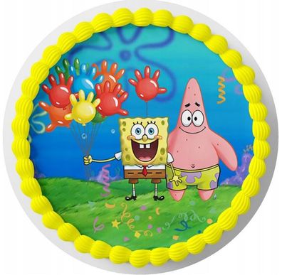 Essbar Spongebob Kuchen Party Tortenaufleger Torte Geburstag Zuckerbild 04