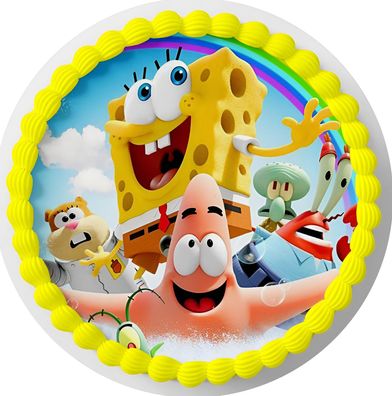Essbar Spongebob Kuchen Party Tortenaufleger Torte Geburstag Zuckerbild 05