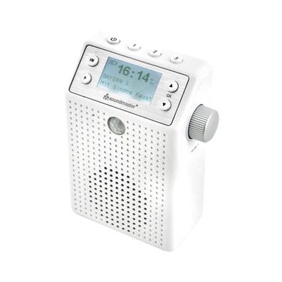 Soundmaster DAB60WE weiß tragbares Radio mit DAB+ & Bluetooth, spritzwassergeschützt