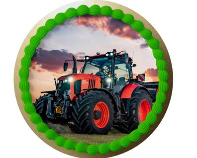Essbar Tractor Traktor Kuchen Party Tortenaufleger Torte Geburstag Zuckerbild 05