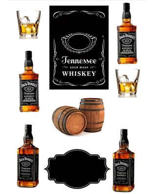 Essbar Whisky Jack Daniels Tortenaufleger Torte Tortenbild Geburtstag Zuckerbild 6