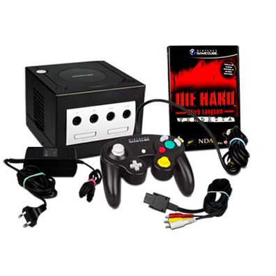 Gamecube Konsole in Schwarz + original Controller + Die Hard - Stirb Langsam