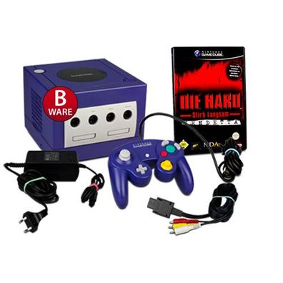 Gamecube Konsole Lila Purple (B-Ware) #20B + original Controller + Spiel Die Hard ...