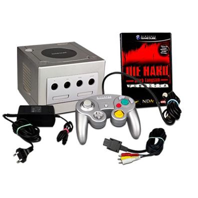 Gamecube Konsole in Silber + original Controller + Die Hard - Stirb Langsam Vendetta