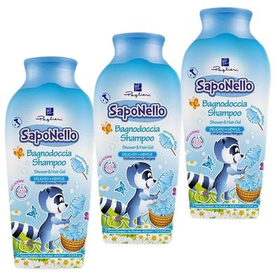 Paglieri SapoNello Duschgel & Shampoo Kids Zuckerwatte 3 x 400 ml