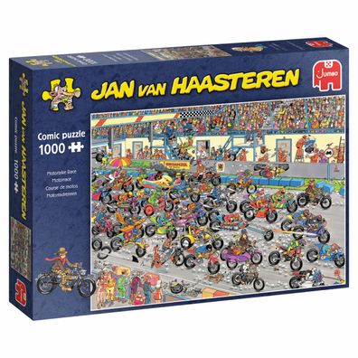 Jumbo Spiele 1119800098 Jan van Haasteren Motorradrennen 1000 Teile Puzzle
