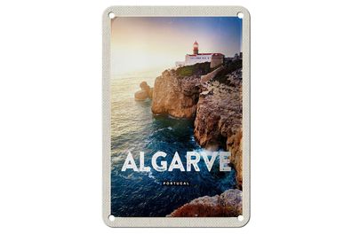 Blechschild Reise 12x18 cm Algarve Portugal Meer Urlaub Poster Schild