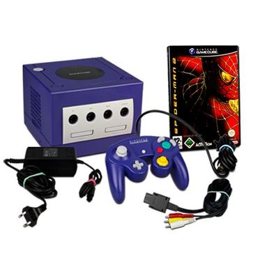 Original Nintendo Gamecube Konsole in LILA + Original Controller + Spiderman 2