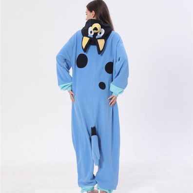 Damen Bluey Pajamas Bingo Robe Fleece Nachtwäsche Homewear Cosplay Party Jumpsuit