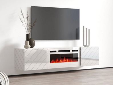 TV-Lowboard Luxe mit Kamin TV-Kommode TV-Schrank Realistische LED-Flamme M24
