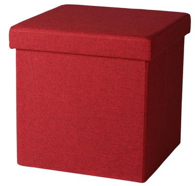 Urban Living Sitzhocker faltbar Sitzwürfel Aufbewahrungsbox Tissu 53493 rot