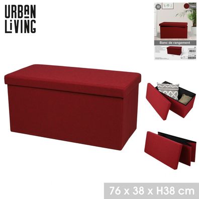 Urban Living faltbare Sitzbank Sitzhocker TISSU Aufbewahrungsbox 53496 rot