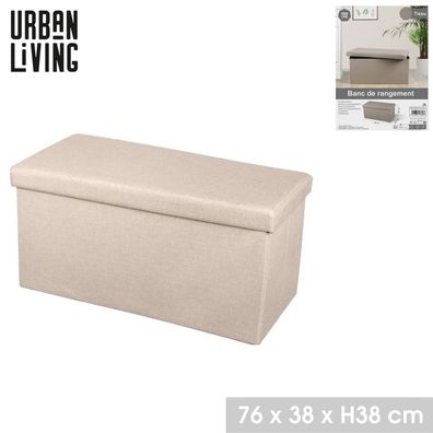 Urban Living faltbare Sitzbank Sitzhocker TISSU Aufbewahrungsbox 53358 beige