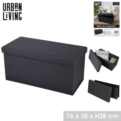 Urban Living faltbare Sitzbank Sitzhocker TISSU Aufbewahrungsbox 53353 schwarz