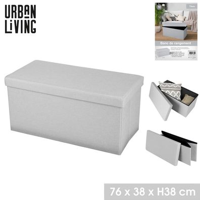 Urban Living faltbare Sitzbank Sitzhocker TISSU Aufbewahrungsbox 53355 hellgrau