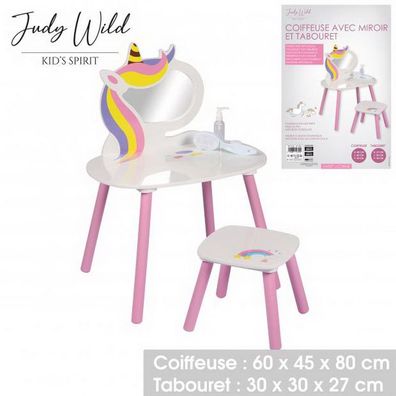 Judy Wild Kids Spirit SWEET Unicorn Einhorn Frisier-Tisch mit Hocker 151301