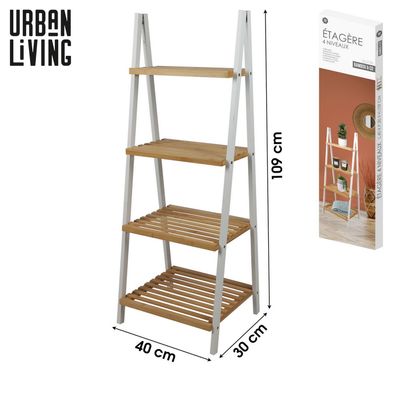 Urban Living 4-Etagen Regal Standregal Regaltreppe 40 x 30 x H109cm 31377
