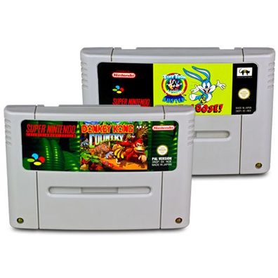 2 SNES Spiele DONKEY KONG Country 1 + TINY TOON Adventures BUSTER BUSTS LOOSE