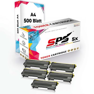 Druckerpapier A4 + 5x Multipack Set Kompatibel für Brother DCP-7010 L (TN-2000) ...