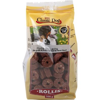 Classic Dog ?Snack Rollis Lachs - 10 x 500 g ? Hundesnack