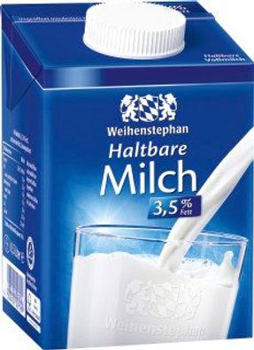 Weihenstephan Haltbare Milch 3,5 % Fett, 0,5 Liter