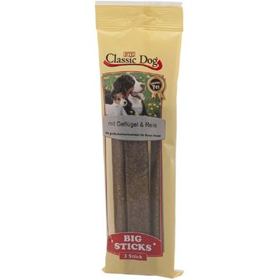 Classic Dog? Snack Big Sticks Geflügel & Reis - 16 x 3er Pack ? Hundesnack