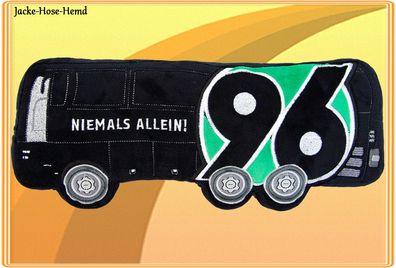 Hannover 96 Kissen Mannschaftsbus Logo Bus Niemals allein! Gr. 40x16x3cm NEU